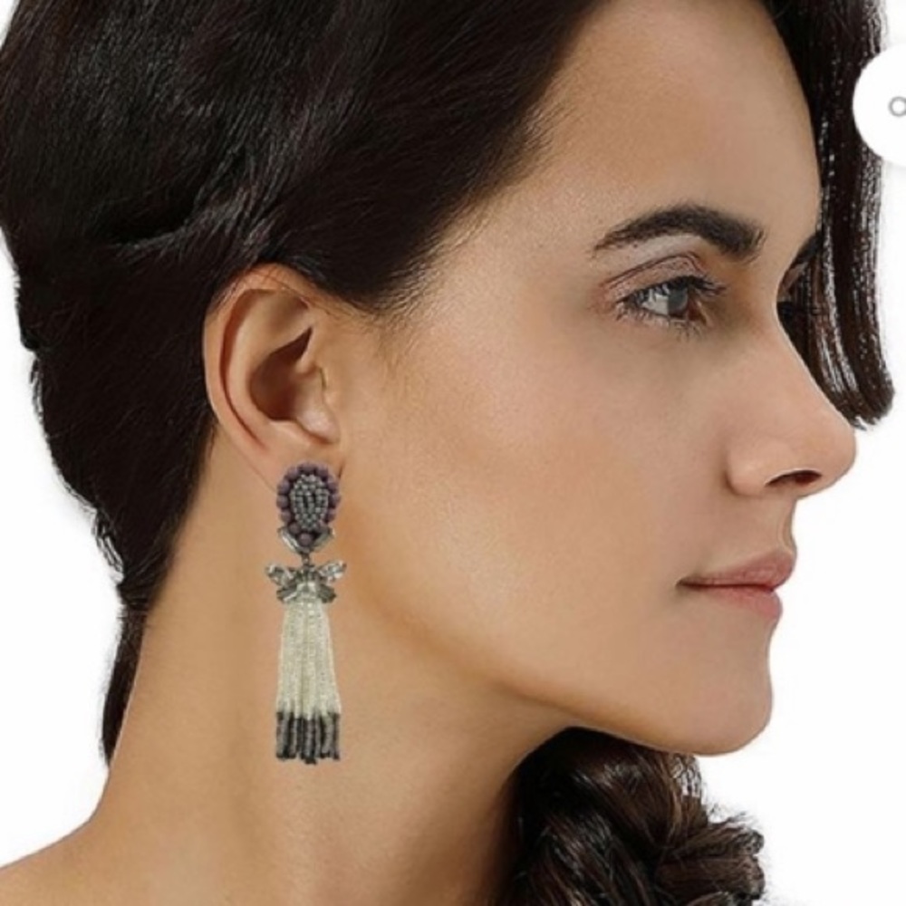 DEEPA GURNANI BETHEA EARRINGS IN GRAY WITH POSTS - Picture 2 of 13